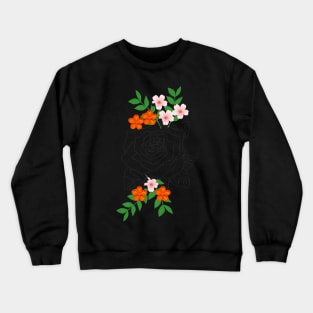 rose flowers and leaves Crewneck Sweatshirt